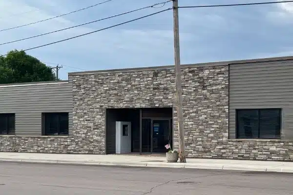 exterior building photo of grand marais state bank's buffalo lake location